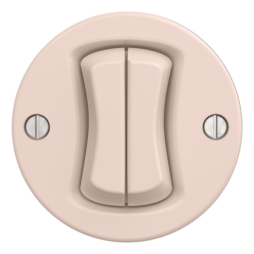 Kliklap - Interruttore doppio per scale stile retrò senza cornice n. 6+6 rosa antico