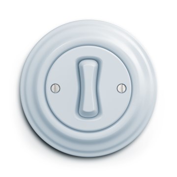 Kliklap - Interruttore incrociatore in stile retrò con cornice n. 7, blu