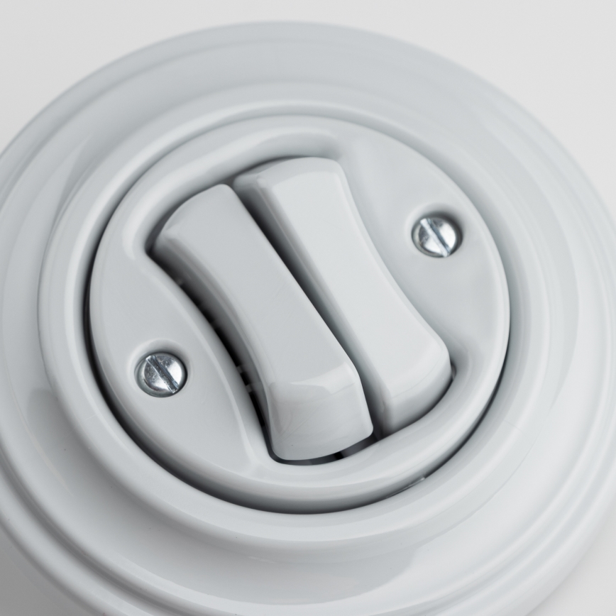 Kliklap - Interruttore modulare retrò con cornice n. 5, grigio