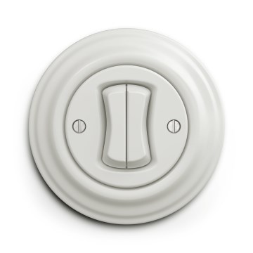 Kliklap - Interruttore multiplo in stile retrò con cornice n. 5, bianco