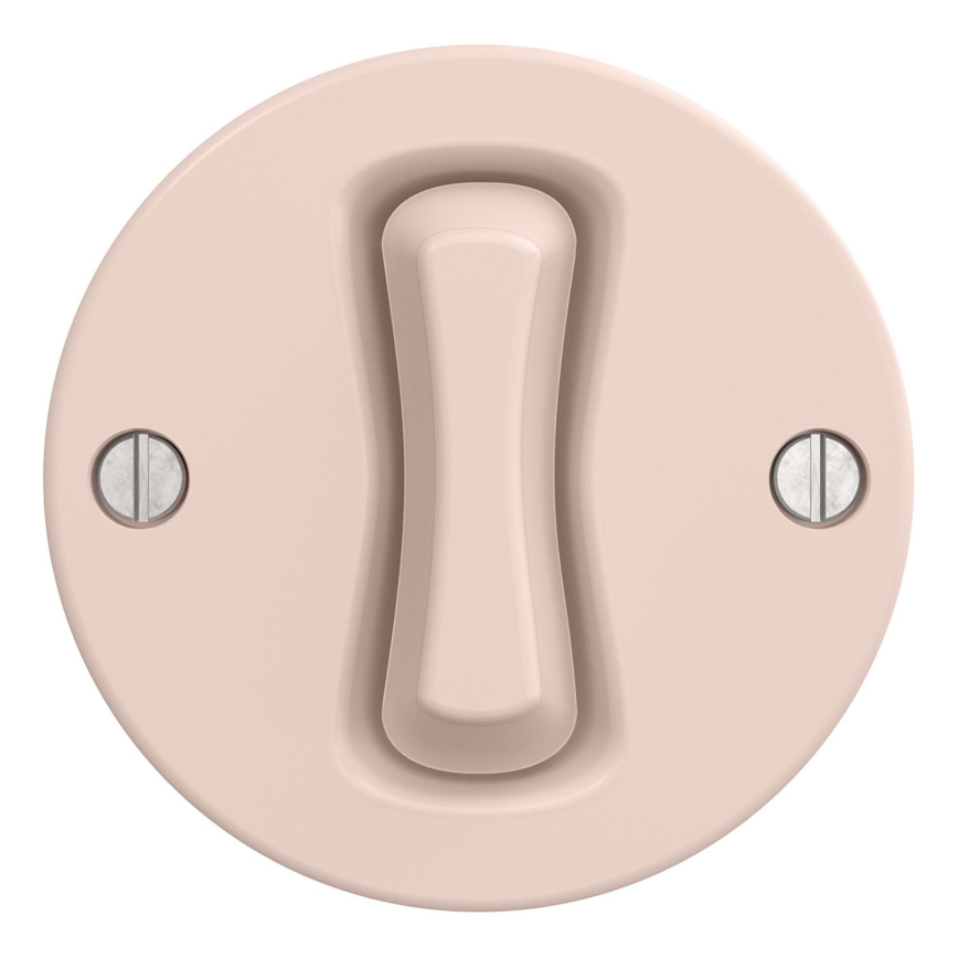 Kliklap - Interruttore per scale in stile retrò senza cornice n. 6, rosa antico