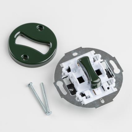 Kliklap - Interruttore retrò per scale con cornice n. 6, verde