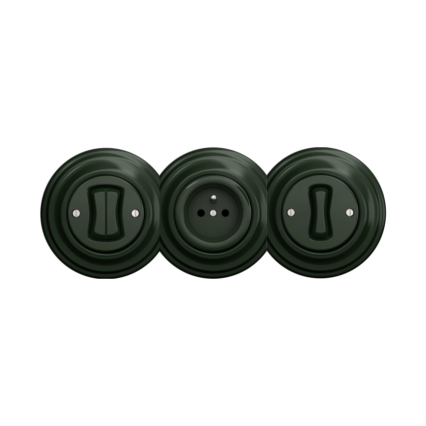 Kliklap - Interruttore seriale vintage senza cornice n.5 verde