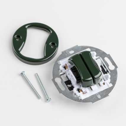 Kliklap - Interruttore serie retrò con cornice n. 5, verde