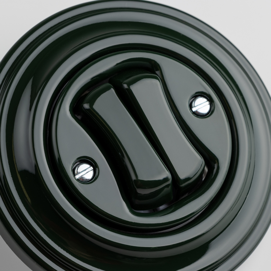 Kliklap - Interruttore serie retrò con cornice n. 5, verde