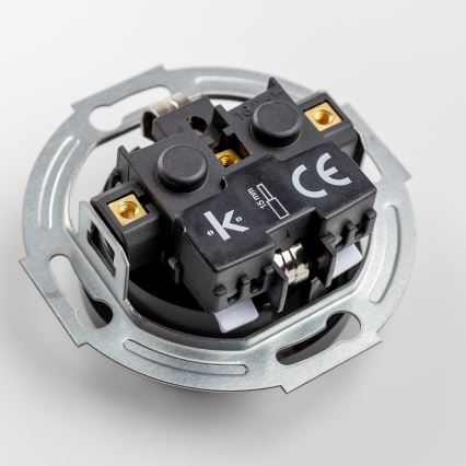 Kliklap - Interruttore unipolare (1 modulo) in stile retrò e presa SCHUKO 230V con cornice nera