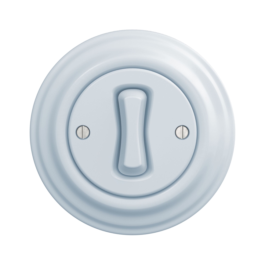 Kliklap - Interruttore unipolare retrò con cornice n. 1, blu