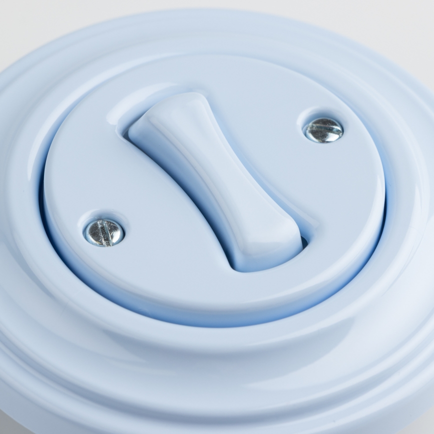 Kliklap - Interruttore unipolare retrò con cornice n. 1, blu