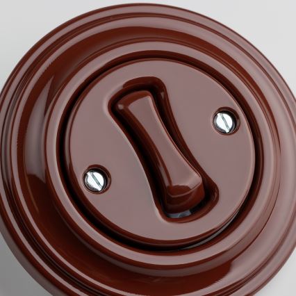 Kliklap - Interruttore unipolare retrò con cornice n. 1 marrone