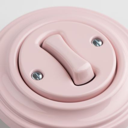 Kliklap - Interruttore unipolare retrò con cornice n. 1 rosa antico