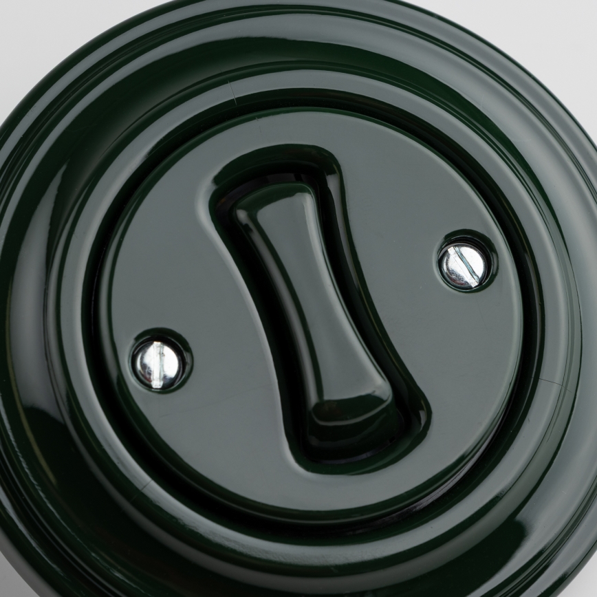 Kliklap - Interruttore unipolare retrò con cornice n. 1, verde