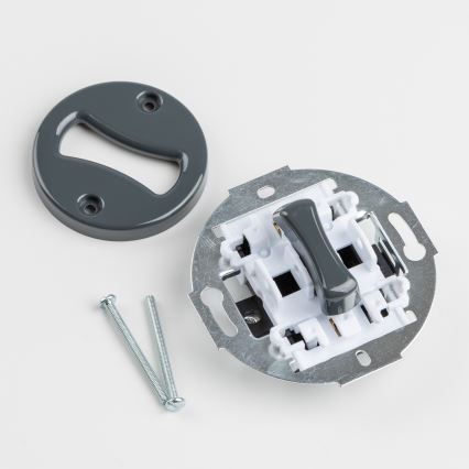 Kliklap - Interruttore unipolare retrò n. 1 e presa 230 V con cornice antracite