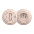 Kliklap - Interruttore unipolare retrò n. 1 e presa 230 V con cornice in rosa antico