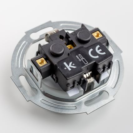 Kliklap - Interruttore unipolare retrò n. 1 e presa SCHUKO 230V con placca grigia