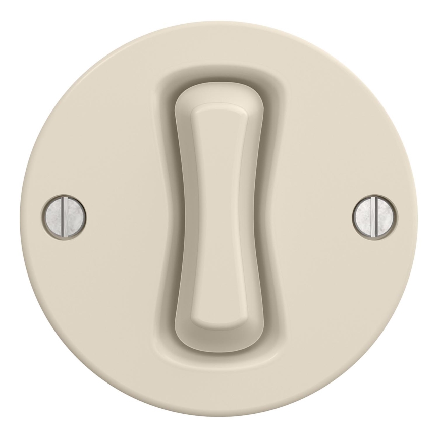 Kliklap - Interruttore unipolare retrò senza cornice n. 1 beige