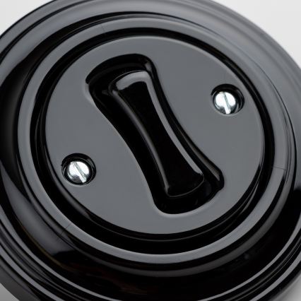 Kliklap - Interruttore unipolare stile retrò con cornice n. 1, nero
