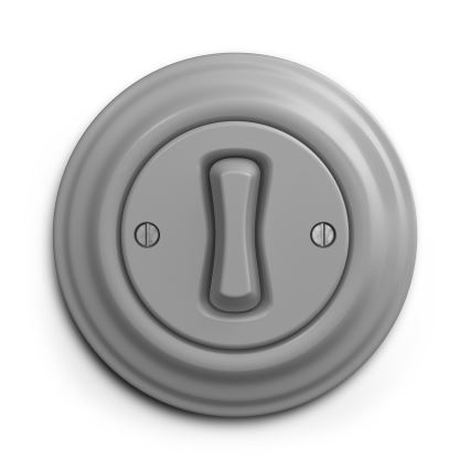 Kliklap - Interruttore unipolare vintage no 1 grigio