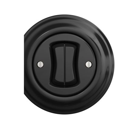 Kliklap - Interruttore vintage a doppia scala no 6+6 nero