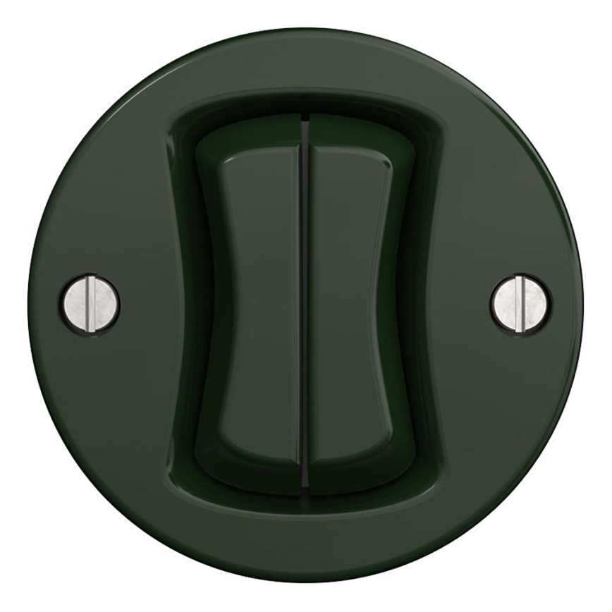 Kliklap - Interruttore vintage a doppia scala senza cornice no 6+6 verde