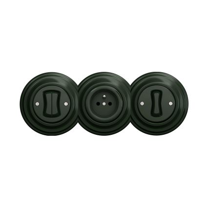Kliklap - Interruttore vintage a doppia scala senza cornice no 6+6 verde