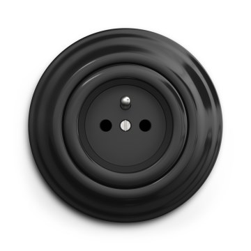 Kliklap - Presa a muro in stile retrò per uso domestico con cornice, 230V, nera