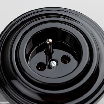 Kliklap - Presa a muro in stile retrò per uso domestico con cornice, 230V, nera