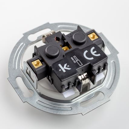 Kliklap - Presa a muro retrò con cornice SCHUKO 230V/16A, bianco neve