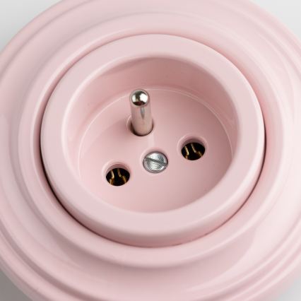 Kliklap - Presa a muro retrò per uso domestico con cornice, 230V, rosa antico
