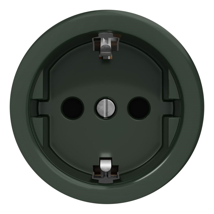 Kliklap - Presa a muro retrò SCHUKO 230V/16A senza cornice, verde