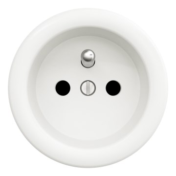 Kliklap - Presa a muro retrò senza placca 230V, bianco neve