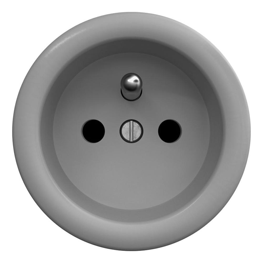 Kliklap - Presa a parete domestica retrò senza placca 230V grigia