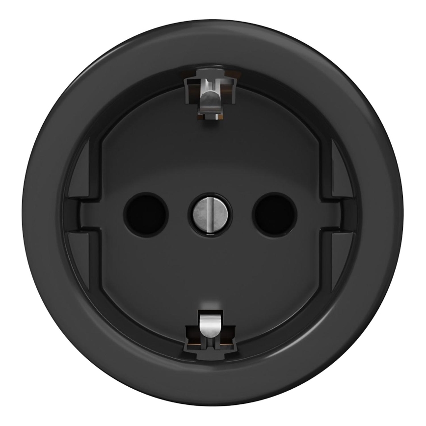 Kliklap - Presa da parete domestica retro senza cornice SCHUKO 230V/16A nera