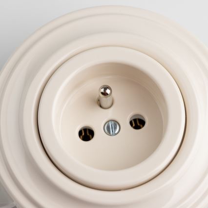 Kliklap - Presa da parete in stile retrò con cornice 230V beige