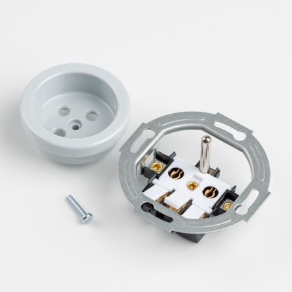 Kliklap - Presa da parete in stile retrò con cornice 230V grigia