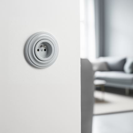 Kliklap - Presa da parete in stile retrò con cornice 230V grigia