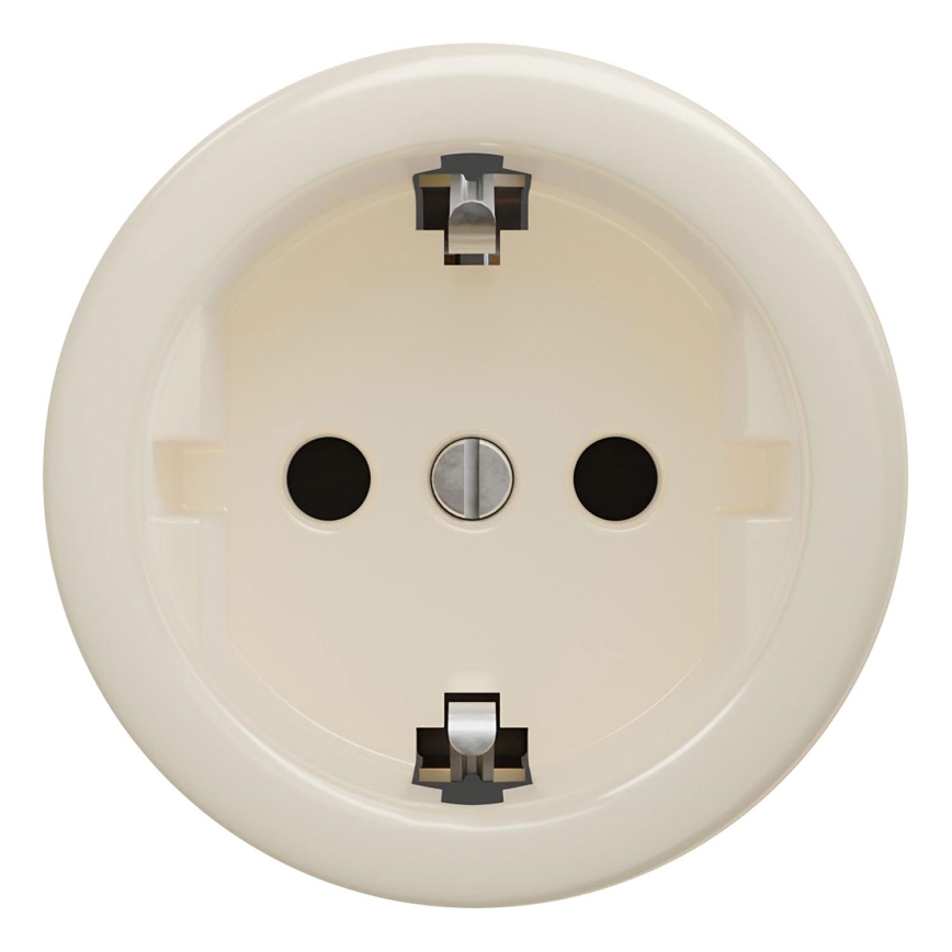 Kliklap - Presa da parete in stile retrò senza cornice SCHUKO 230V/16A beige