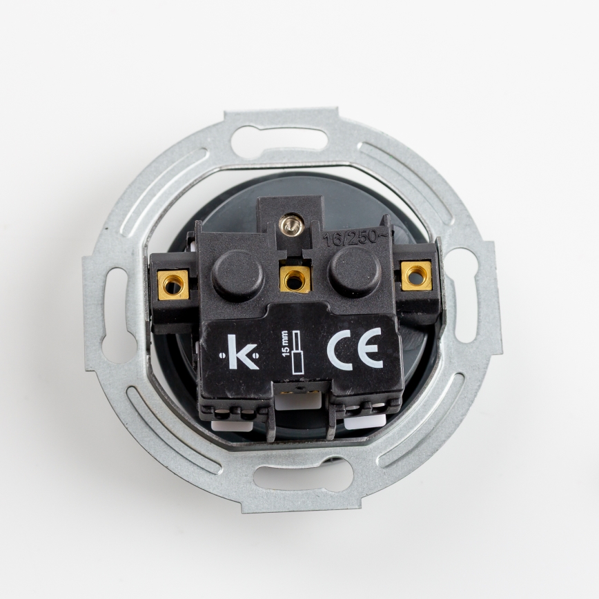 Kliklap - Presa da parete retrò con cornice, 230V, antracite