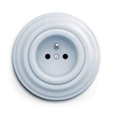 Kliklap - Presa da parete retrò con cornice 230V blu