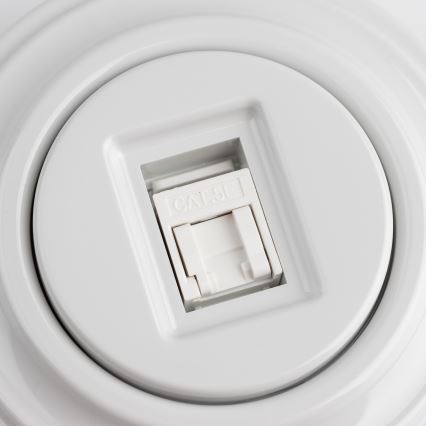 Kliklap - Presa dati retrò con cornice in ceramica bianca