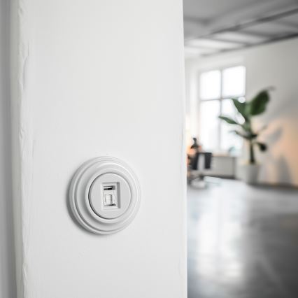 Kliklap - Presa dati retrò con placca in bianco neve