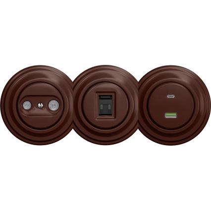 Kliklap - Presa dati vintage senza cornice marrone