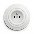 Kliklap - Presa domestica in stile retrò con cornice 230V bianco neve