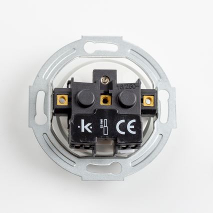 Kliklap - Presa domestica in stile retrò con cornice 230V bianco neve