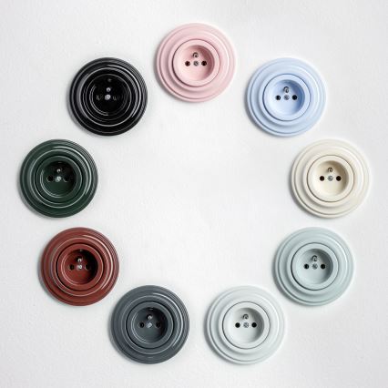 Kliklap - Presa domestica in stile retrò con cornice 230V verde