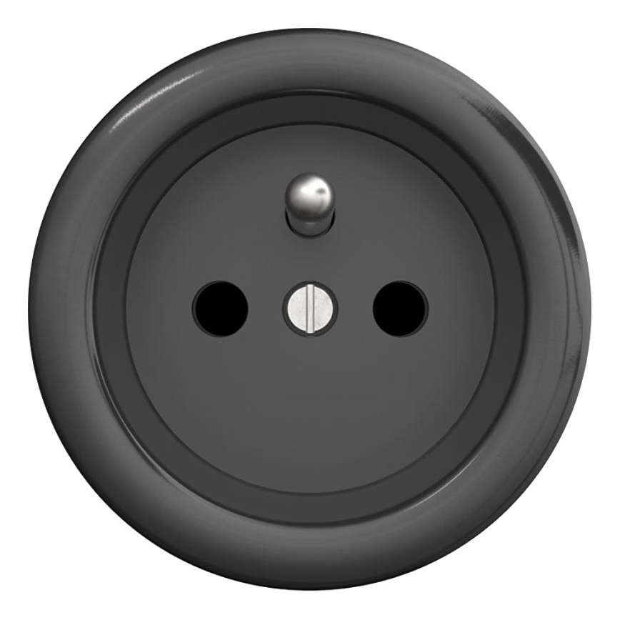 Kliklap - Presa domestica in stile retrò senza cornice, 230 V, antracite