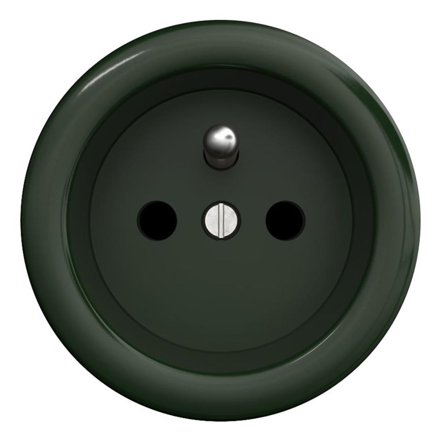 Kliklap - Presa domestica in stile retrò senza placca 230V verde