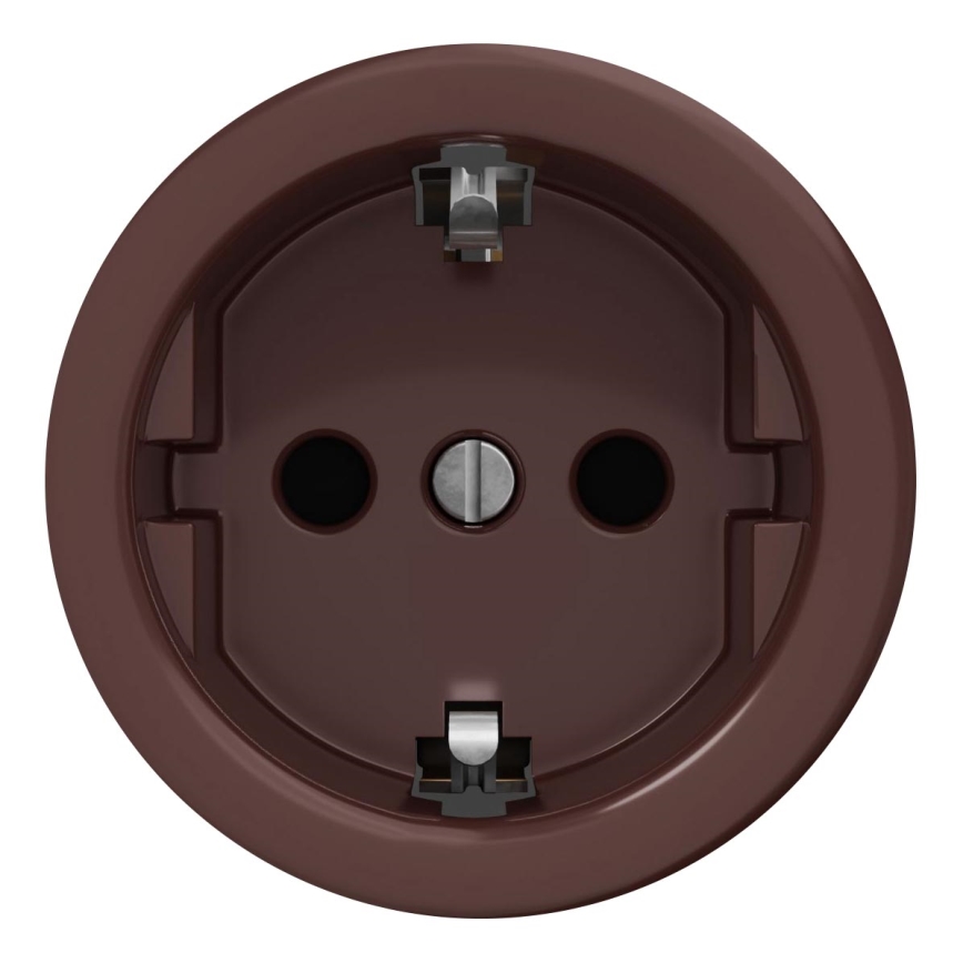Kliklap - Presa domestica in stile retrò senza placca SCHUKO 230V/16A, marrone