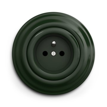 Kliklap - Presa domestica retrò con cornice 230 V verde
