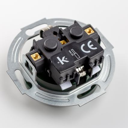 Kliklap - Presa domestica retrò con placca SCHUKO 230V/16A verde
