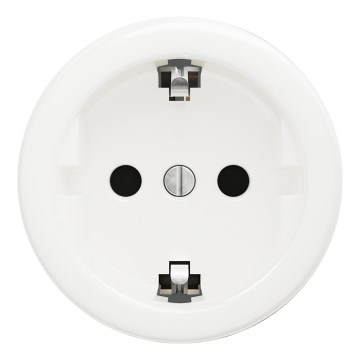 Kliklap - Presa domestica retrò senza placca SCHUKO 230V/16A, bianco neve